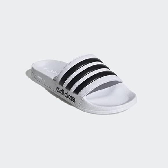 NWT Adidas Men\'s Adilette Comfort Slide Sandals,Black/White-Size 8 main image 4